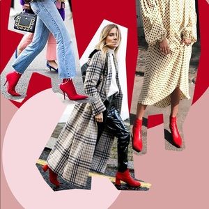 RED SUEDE ANKLE BOOTS WITH TIE UP